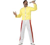 Queen Freddie Mercury Costume 80s Rock Legend Adult Mens Fancy Dress Outfit
