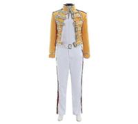 Queen Freddie Mercury Iconic Yellow & Black Stage Costume - 70s Vintage Rock Legend Revival!zz42 New Arrival S05 yellow/black L