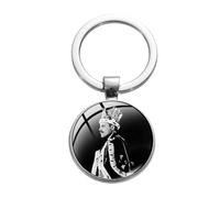 Queen Freddie Mercury Keychain Vintage Art Poster Print Glass Cabochon Key Chain Accessories Bag Charm Women Men Jewelry