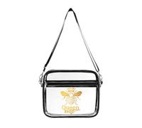 Queen Golden Bee Women's Clear Crossbody Bag Fashion Purses Small Shoulder Handbags, Stadium Approved