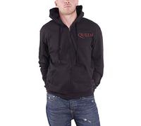 Queen Hoodie Classic Crest Band Logo Back Print Official Mens Black Zipped M