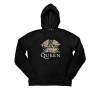 Queen Hoodie Classic Crest Band Logo Official Unisex Black Pullover XL
