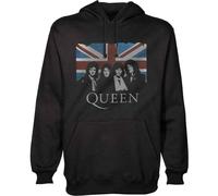 Queen Hoodie Vintage Union Jack band logo new Official Mens Black Pullover