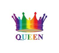Queen Iron on Transfer for Fabric LGBT Rainbow Crown LGBTQ Gay Pride