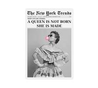 Queen Is Made Trendy Poster, News Wall Art Print, Aesthetic Decor, Vintage Bar Cart, Girl Dorm Room Art, Trendy Art, Bedroom Decor Printable Unframe-style 20x30inch(50x75cm)