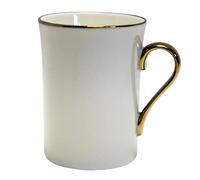 Queen Isabell Porcelain Coffee Mug, Fine Bone China Coffee Mug, 250ml (White/Gold)