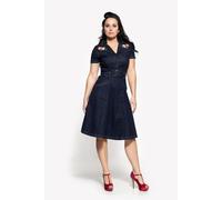 Queen Kerosin 50s Swing Jeanskleid mit Stickerei QK4211015338 Denim