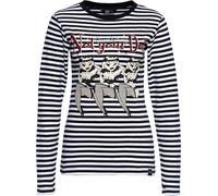 Queen Kerosin Basic Langarmshirt QKI22004 Schwarz
