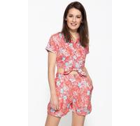 Queen Kerosin Bluse mit tropischem Muster QK4190818029 Rot