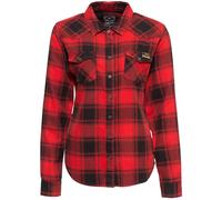Queen Kerosin Check Ladies Shirt, black-red, size XS for Women
