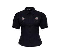 Queen Kerosin Cherry Rockabilly Blouse Blouse black S