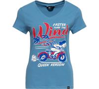 Queen Kerosin Damen Basic T-Shirt V Hals "Wind" QKU41018