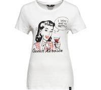 Queen Kerosin Damen I Drink to make you pretty Print T-Shirt Offwhite