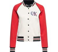 Queen Kerosin Damen Poodle Lounge College Sweatjacke Rot