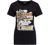 Queen Kerosin Damen Queens Bay Print T-Shirt Schwarz