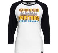 Queen Kerosin Damen Shirt Raglan 3/1 Arm Longsleeve "Queen Of Fucking Everthing"