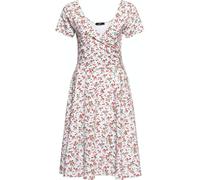 Queen Kerosin Damen Swing Kleid in Wickel-Optik Weiß