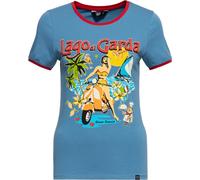 Queen Kerosin Damen Vintage Contrast T-Shirt "Lago Di Garda" QKU41004