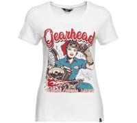 Queen Kerosin Gearhead Ladies T-Shirt, white, size 2XL for Women