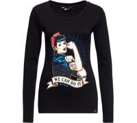 Queen Kerosin Langarmshirt QKI22002 Schwarz