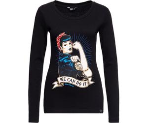 Queen Kerosin Langarmshirt QKI22002 Schwarz
