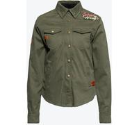 Queen Kerosin Spread your Wings Ladies Shirt, green, size S for Women