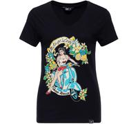 Queen Kerosin Vintage Love Ladies T-Shirt, black-multicolored, size 3XL for Women