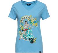Queen Kerosin Vintage Love Ladies T-Shirt, blue, size S for Women