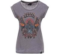 Queen Kerosin Wild & Free Ladies T-Shirt, grey, size 2XL for Women
