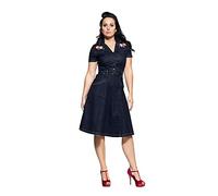 Queen Kerosin Women's Denim Dress Regular Fit Western Embroidery - denim, size: XS