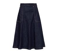 Queen Kerosin Women's Vintage Denim Swing Skirt A-line Regular Fit - Blue - 8