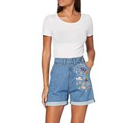 Queen Kerosin Women's Western Denim Shorts, Light Blue, M