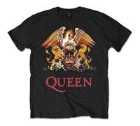 Queen Kids T-Shirt Classic Crest Black (3-4yrs)