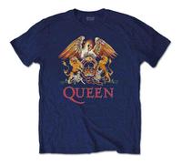 Queen Kids T-Shirt: Classic Crest (Navy Blue)