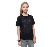 Queen Kids T Shirt Vintage Union Jack Band Logo Official Black Ages 1-12 yrs Small (5/6 Yrs)