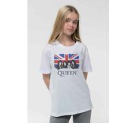 Queen Kids Vintage Union Jack White T Shirt - Large (9/10 Yrs)