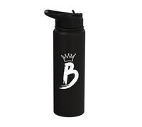 Queen King Letter B - Favorite Letter with Crown Alphabet Stainless Steel Insulated Water Bottle
