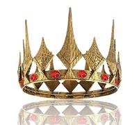 Queen King Opal Crown Round Royal Crown For Prom Pageant Birthday Party Valentines Costume
