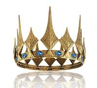 Queen King Opal Crown Round Royal Crown For Prom Pageant Birthday Party Valentines Costume
