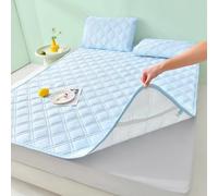 Queen King Size Mattress Protector Cover Cooling Mattress Pad with 4 Corner Elastic Band Bed Cover Mattress Topper Dustproof Mattress Protective Cover for Summer,blueA,180 * 200cmKING