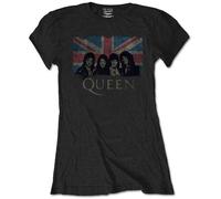 Queen Ladies Slim Fit T-Shirt: Union Jack OFFICIAL NEW