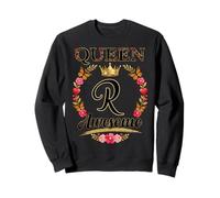 Queen Letter R Initial Name Leopard Print Letter r Alphapet Sweatshirt