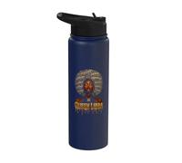 Queen Libra Afro Zodiac Star Sign Black Empowerment Stainless Steel Insulated Water Bottle