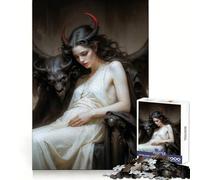 Queen Lilith, Demoness And Gargoyle Jigsaw Puzzles for Adults 1000 Piece Mind Puzzle Slow Enjoy Image Assembly Perfect Present (50x75cm)