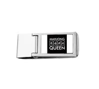 Queen Mahjong Game Art Deco Fashion Slim Money Clip Stainless Holder Pocket Wallet