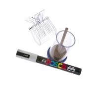 Queen Marking Kit - Complete Set with Marker Pen, Queen Marker Cage & Plastic Queen Clip Catcher (White)