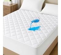 Queen Mattress Protector Waterproof - Fitted with Stretchable Pockets, Breathable, Noiseless, Soft & Cooling Bed Mattress Pad, Washable Queen Size Bed Mattress Cover