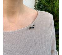 Queen Mee Women's Dachshund Brooch in Black Queen Mee Black One Size