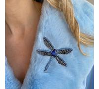 Queen Mee Women's Large Dragonfly Brooch in Blue Queen Mee Blue One Size