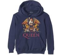 Queen Men's Classic Crest Hoodie in Navy | Size: Medium Queen Navy M